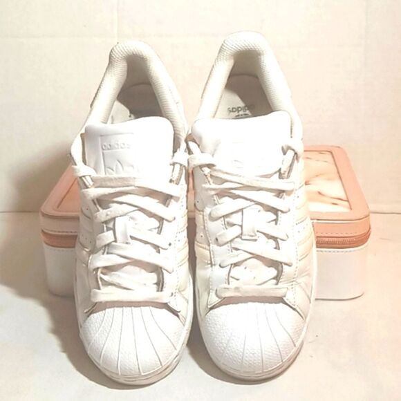 Adidas Superstar White Low Top She'll Toe Sneakers Women's size 7 Men's … - Picture 2 of 6